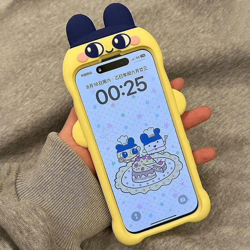 Cute Tamagotchi Cartoon 3D Mobile Phone Accessories, Protective Cellphone Shell for iPhone 17 Air, 16, 15, 14, 13 Pro Max - Anti-Fall, Washable, Dustproof Silicone Soft Shell with Phone Aesthetic Design, Fits Ios, Iphone Series