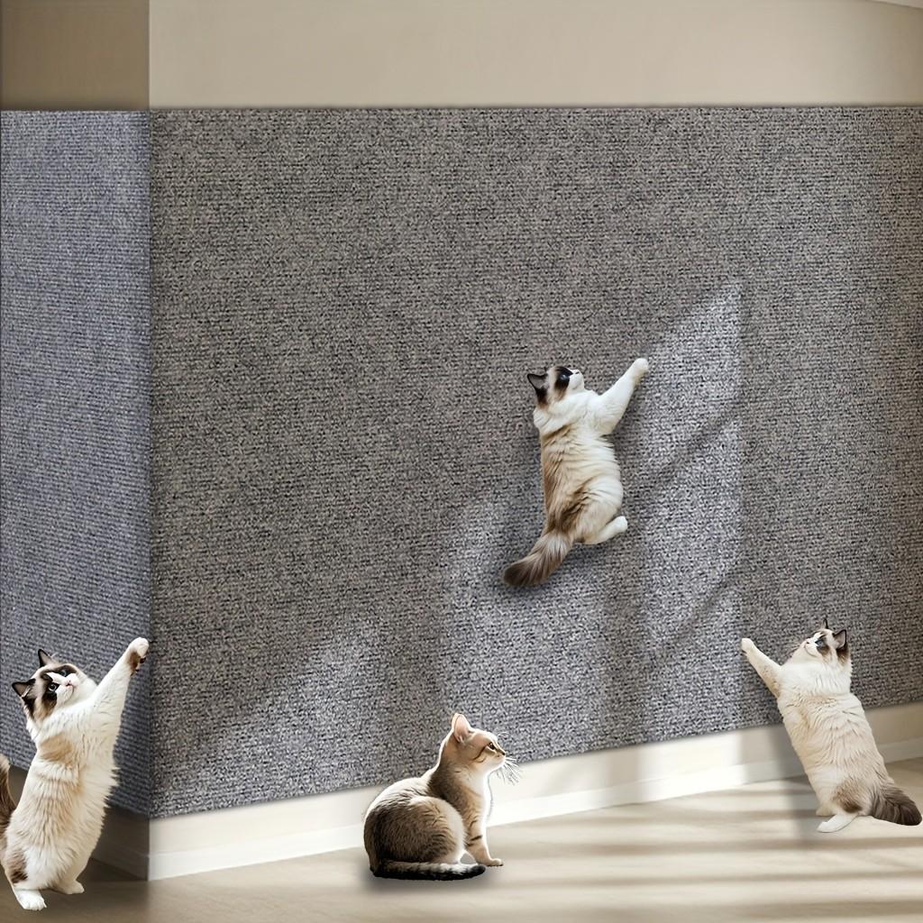 Self-Adhesive Cat Scratching Pad, Durable Polyester Sisal Wall Climbing Mat, Indoor Interactive Pet Cat Scratch Board, Easy Installation