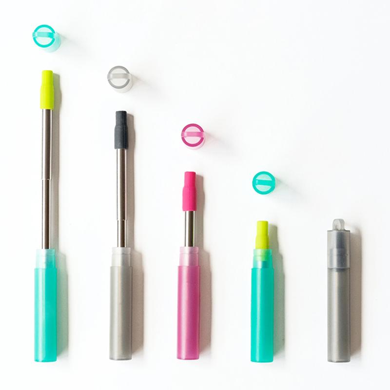 Telescopic Reusable Drinking Straws Stainless Steel Metal Straws Folding Straw Set With Case Cleaning Brush Camping Travel Straw