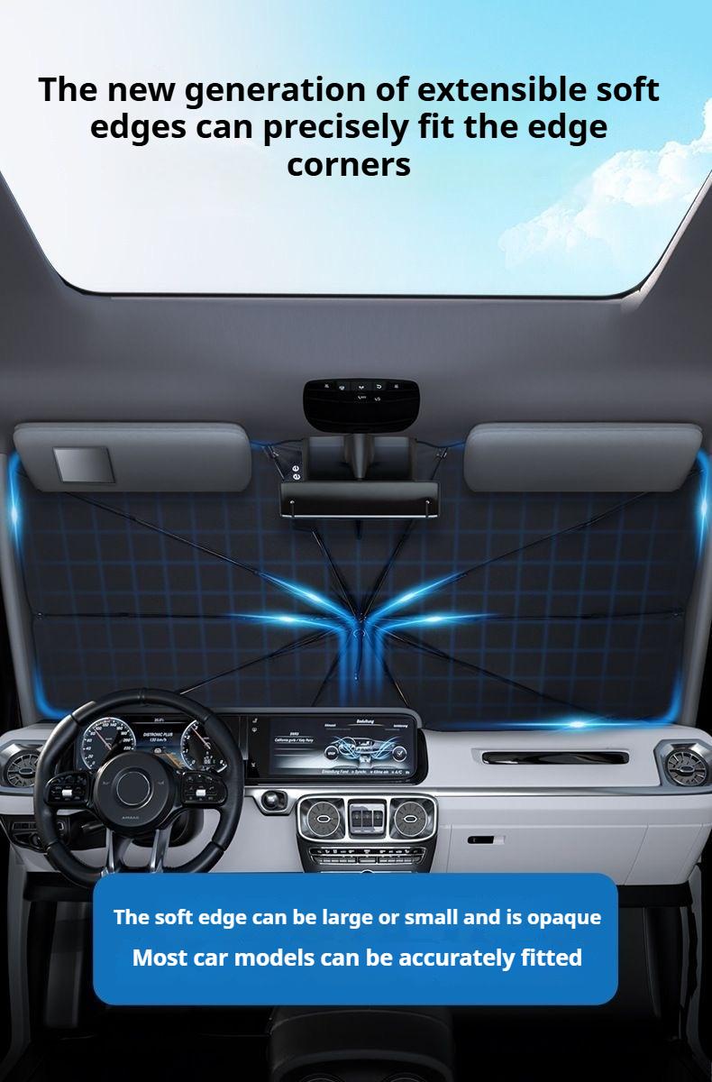 JOYTUTUS Foldable Car Sunshade Umbrella with UV Blocking - Protects from Sun Rays & Heat Damage - Keeps Vehicle Cool - Versatile for Various Car Models