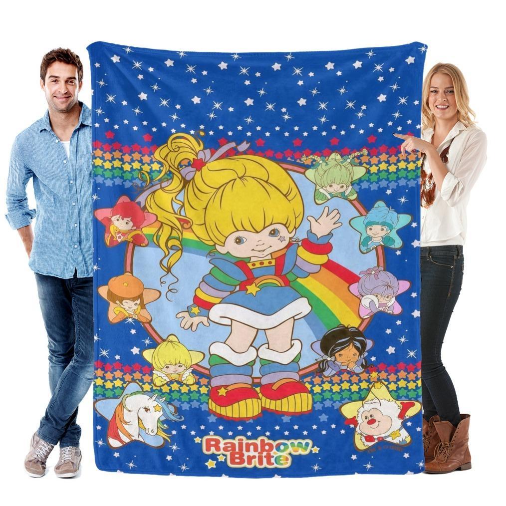 Rainbow Brite Starry Sky Throw Blanket, 80s Nostalgic Cartoon Art, Soft Flannel Fleece for Retro Lovers, Ideal Kids Gift & Couch Accent Rainbow Brite Starry Sky Throw Blanket, 80s Nostalgic Cartoon Art, Soft Flannel Fleece for Retro Lovers, Ideal Kids Gift & Couch Accent