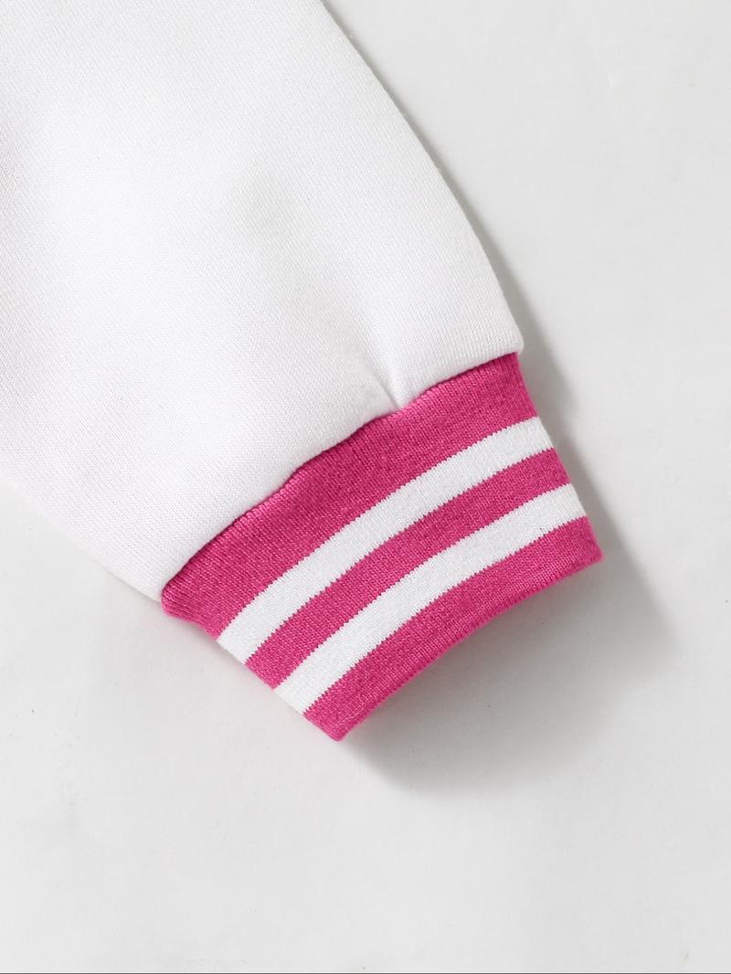 Halloween Sweet Cool Atmosphere, Witch Group Anime Print, Autumn Baseball Jacket, Elastic Fabric Pants Set, Girls' Casual Sportswear