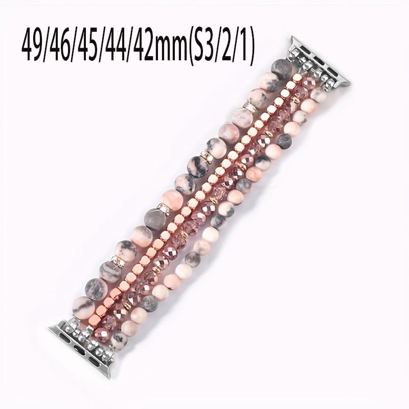 Elegant Synthetic Stone & Crystal Glass Elastic Strap for Apple Watch 38-49mm, Women's Jewelry Band Compatible with All Models, Watch Straps, Smart Watch Accessories