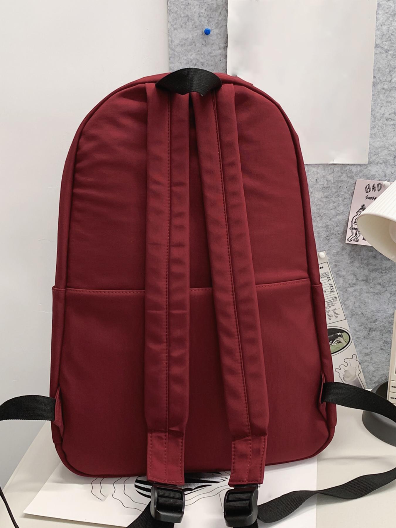 Solid color simple backpack, basic versatile casual backpack, niche simple design, practical and versatile, easy to carry on campus commuting, suitable for students, large capacity and lightweight bag