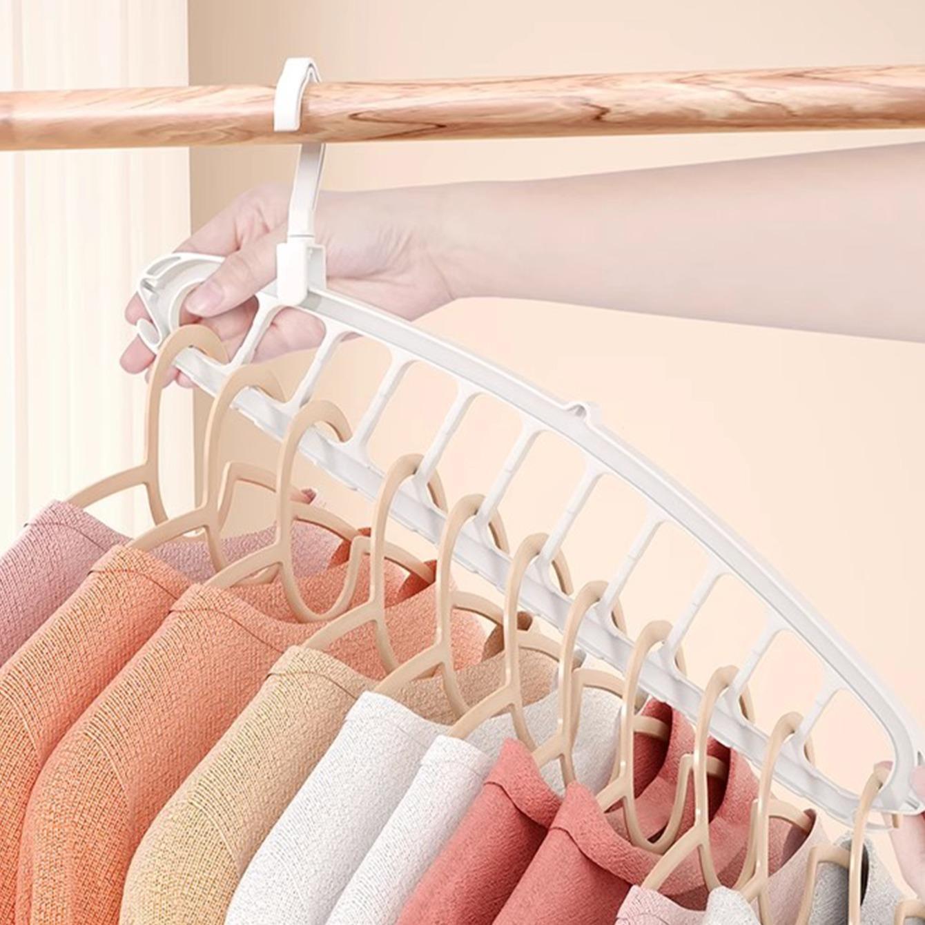 Rotatable Folding Clothes Hanger, 1 Count Modern Space-Saving Large-Capacity Rotating Clothes Hanger for Wardrobe & Dormitory, Bedroom Organizer Accessories, Household Items