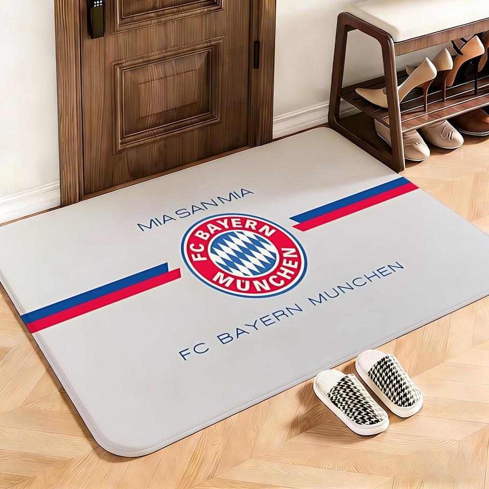 Sports FC Bayern Muenchen Floor Mat This soft flannel mat provides a cozy Soft flannel mat with quick water absorption, non-slip and durable. Easy to clean, ideal for bathroom and entryway use.