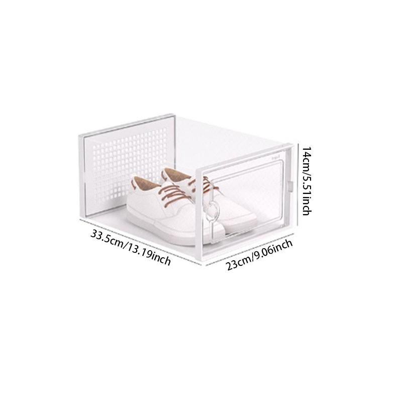 Clear Plastic Stackable Shoe Boxes, Upgrade X-Large Shoe Organizer, Drop Front Design with Transparent Door, Ideal for Sneaker Display