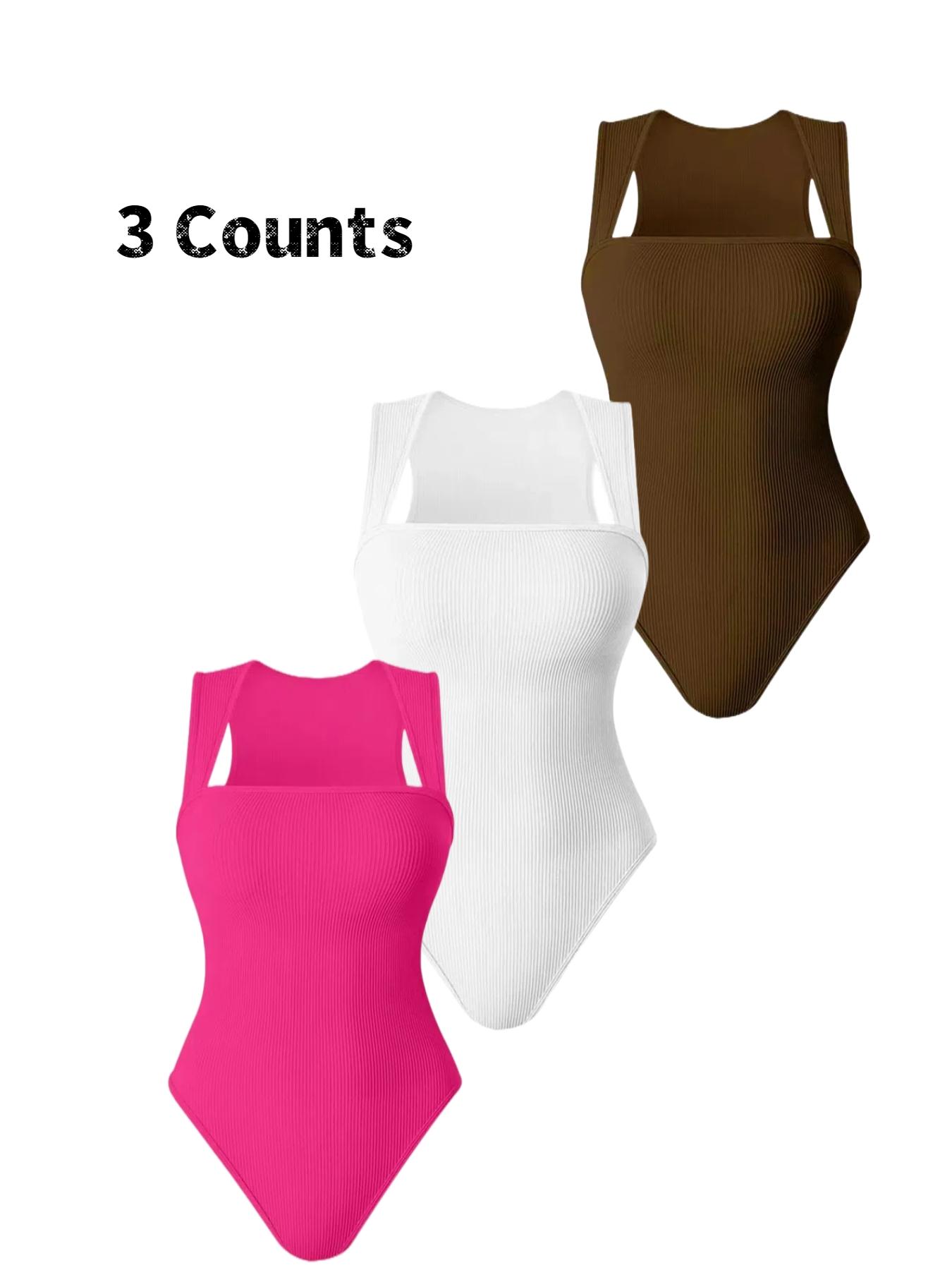 Women's Shapewear Bodysuit, Comfortable Casual Style Tummy Control & Butt Lifting, Daily Wear Crop Compression Shirt, Knitted Slimming Fitness