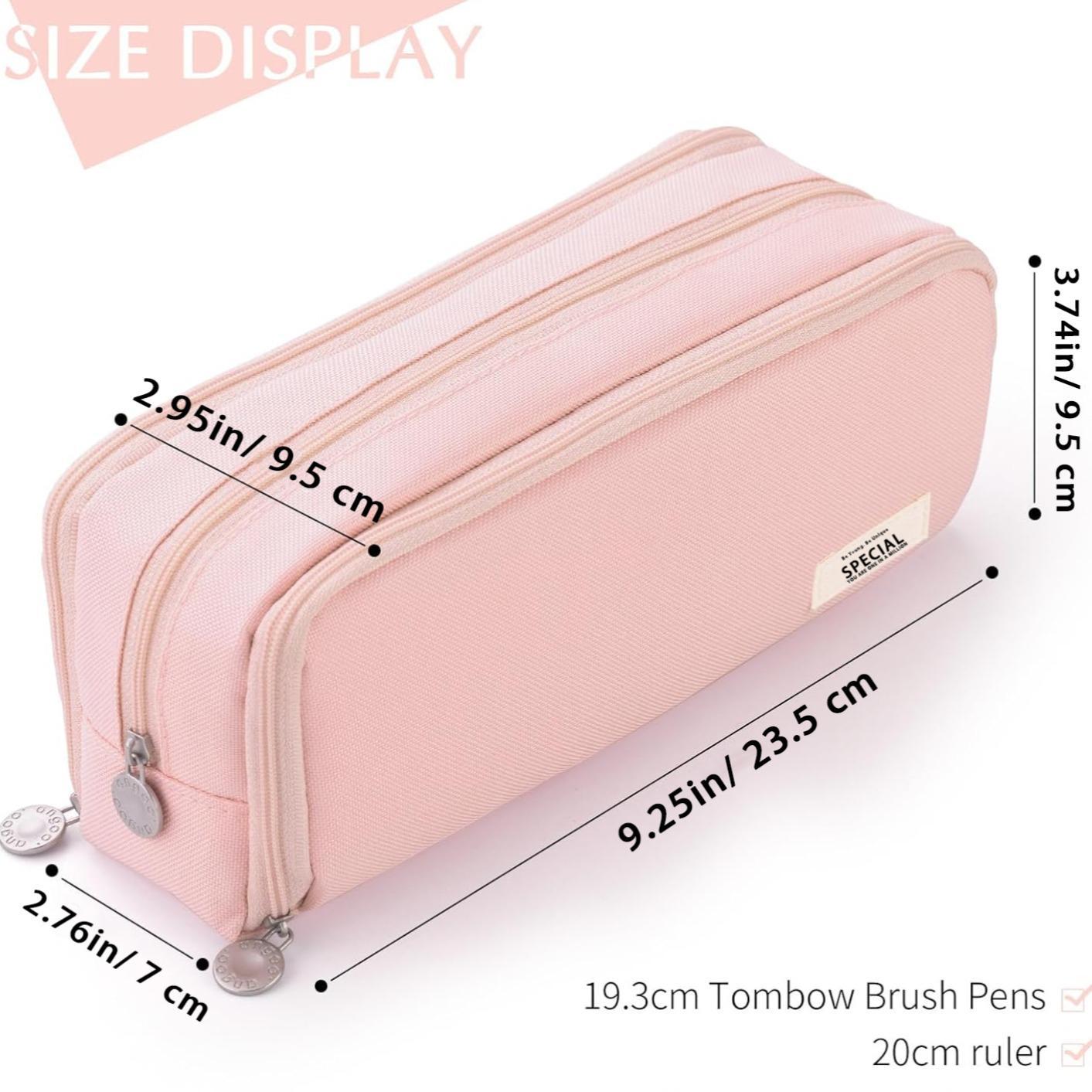 Aesthetic Pencil Pouch, Large Capacity 3-Compartment Canvas Organizer for Teens, College School Supplies, Back to School Shopping, Back To School Haul, Bag Accessories