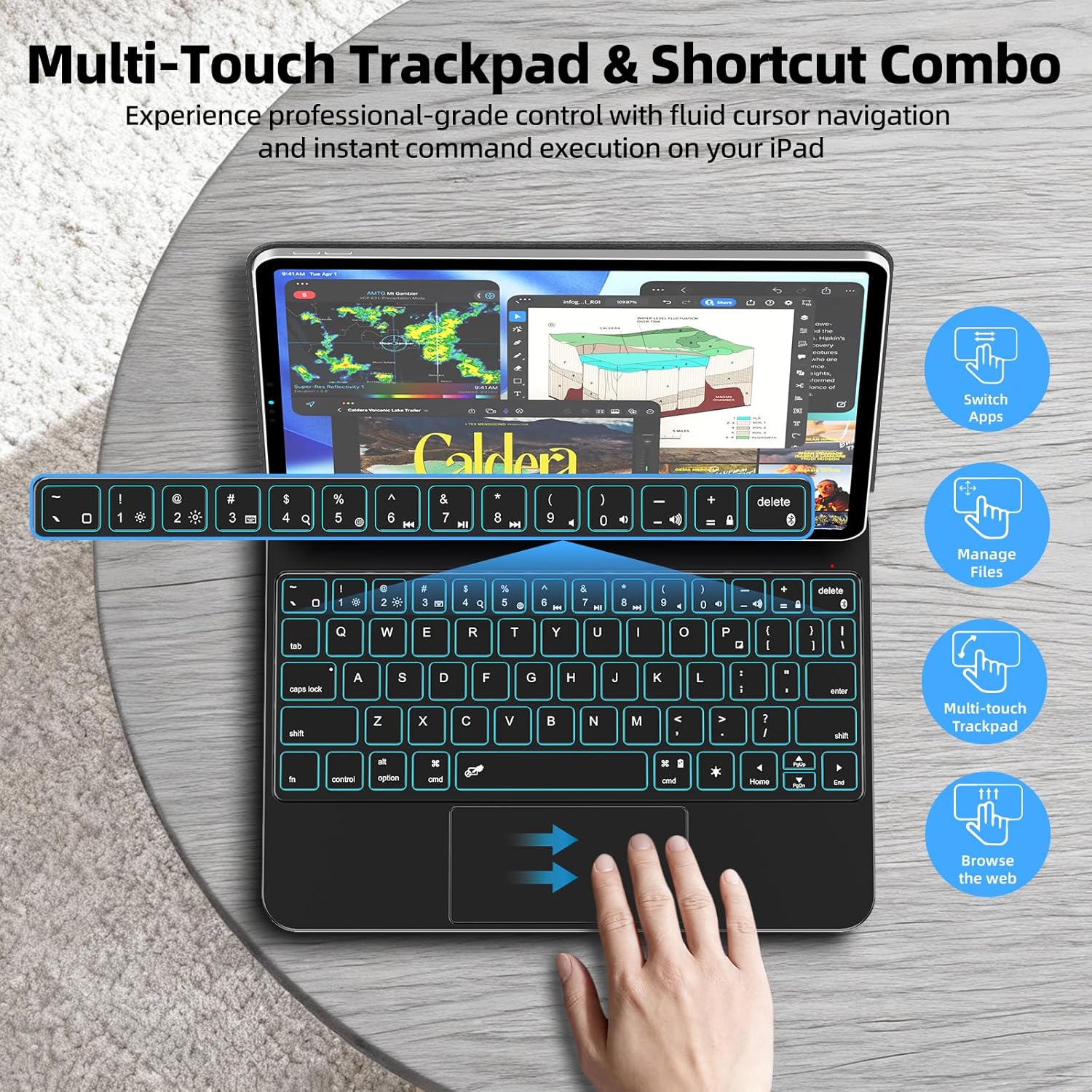 IPad Air 11 Inch Case with Keyboard - Case, Backlit Keyboard & Multi- Trackpad, Compatible with iPad Air 11" (M4 2026/M3 2025/M2 2024) & 10.9" (4th/5th Gen), iPad Pro 11" (1st-4th Gen) IPad Air 11 Inch Case with Keyboard - Case, Backlit Keyboard & Multi- Trackpad, Compatible with iPad Air 11" (M4 2026/M3 2025/M2 2024) & 10.9" (4th/5th Gen), iPad Pro 11" (1st-4th Gen)