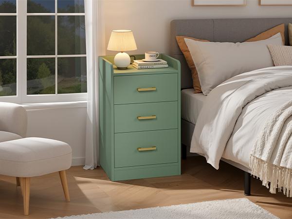 FOTOSOK Nightstands Set of 2 Black Nightstand with Charging Station, 3 Drawer Nightstand with Gold Handles, Side Table for Home Office FOTOSOK Nightstands Set of 2 Black Nightstand with Charging Station, 3 Drawer Nightstand with Gold Handles, Side Table for Home Office