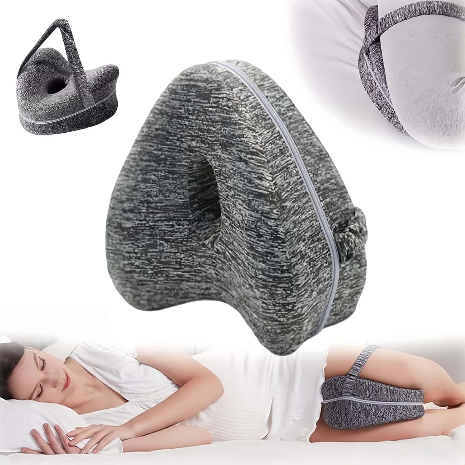 Side Sleep Correction Pillow, 2026 New Hip Alignment Pillow with Adjustable Straps, Relieves Hip/leg/spine/back Pain and Sciatica