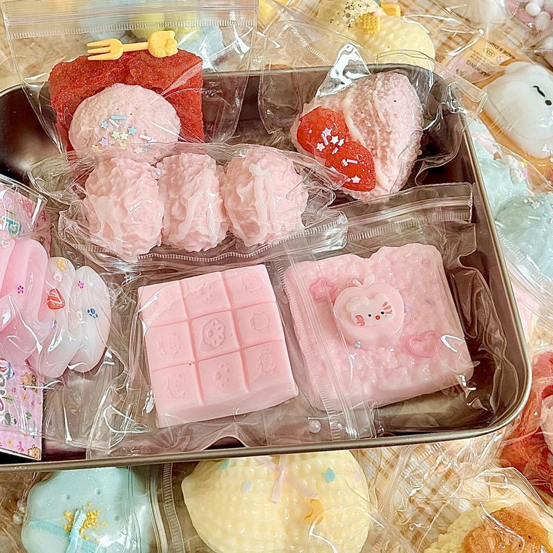 7-9 Pieces Squishy Toy Blind Box Viral Sensory Squishy Toy - Aesthetic & Satisfying Slow-Rise Putty with Mud-Like Feel | Cute Fidget Toy for Kids, Top Christmas Gift, Kawaii Squishies