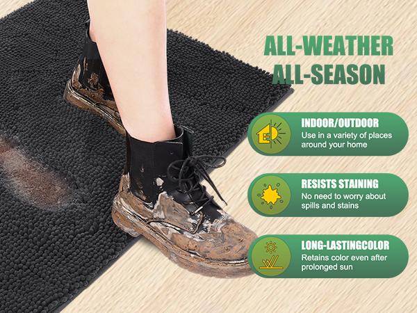 IM HOME Chenille Absorbent Outdoor Doormat, Washable Muddy Door Mats for Dog, Non Slip Dog Mat Pet Mat Indoor Doormat for Muddy Paw, Front Inside Door Mat for Entryway   Machine Washable for Dog Mud Entryway Mat