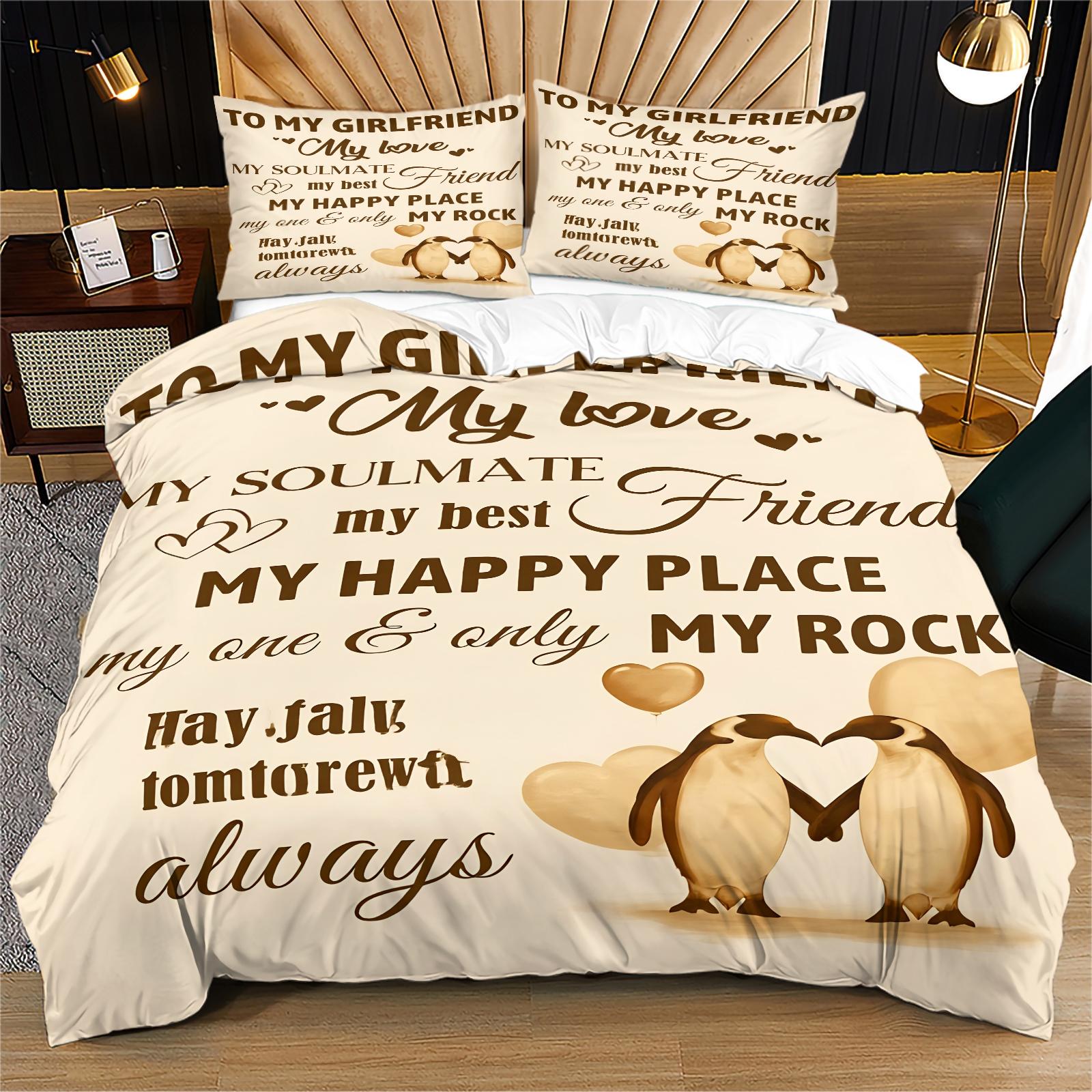 Expression Textile Printing Pattern Bedding Set, Includes 1 Bed Cover and 1 or 2 Pillowcases, Excluding Quilt and Pillow Core, Suitable for Bedroom or Dormitory Bedding Sets, Ideal for Gifting or Personal Use