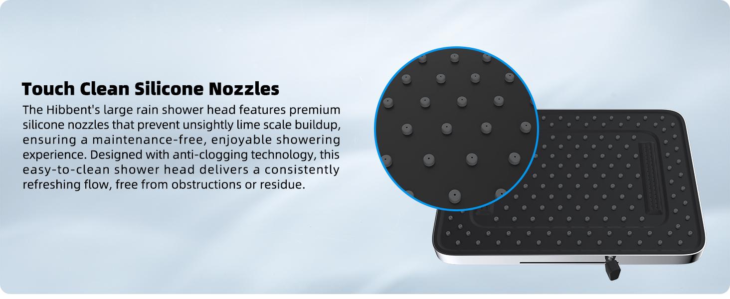 Hibbent Upgraded 5-spray 13'' Shower Head, High Pressure Rainfall Shower Head, Dual Showerhead Combo with 10-mode Handheld Spray, 12'' Adjustable Extension Arm, 71'' Hose, Showerhead Holder, Chrome