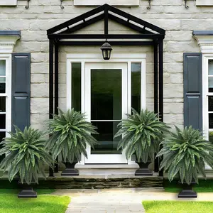 2Pcs 27"/17" Artificial Boston Fern Plant with 38/16 Branches Faux Greenery Lifelike Fake Plant for Indoor Outdoor Home Decor Realistic Hanging Fern Artificial Ferns Full & Lush