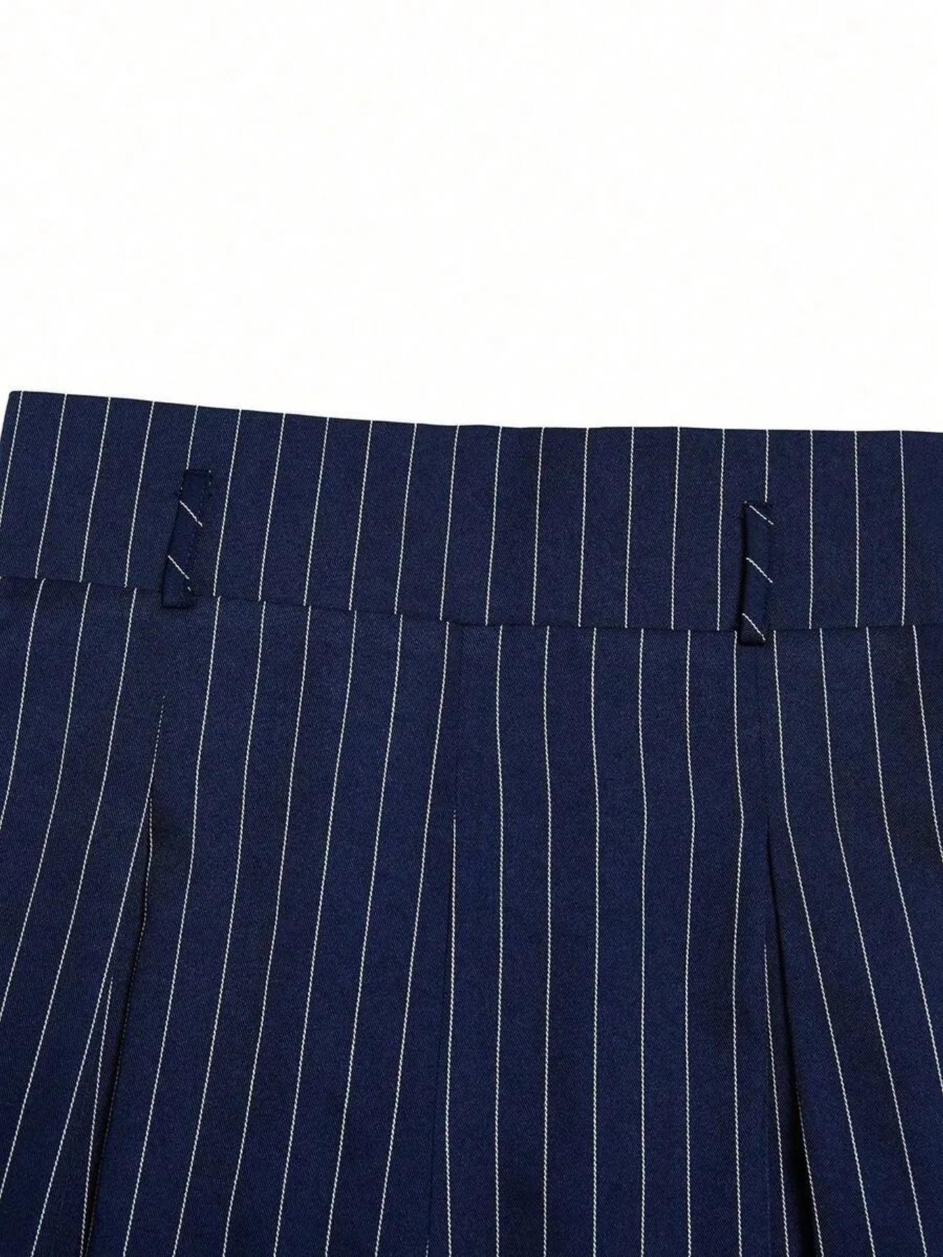 Women's Striped Wide Leg Straight Leg Suit Pants, Elegant Fashion Casual Trousers, Suitable for Office and Business, All Seasons