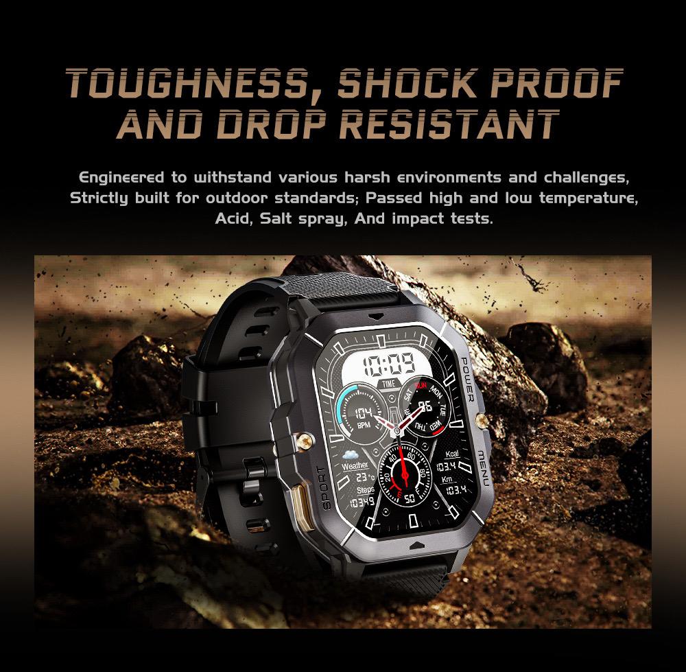 C28 Smartwatch Waterproof 2.02 Inch HD Display Ai Features Supports 10m Depth Battery Capacity 410mah over 120 Sports Modes Heart Rate Sleep Monitor