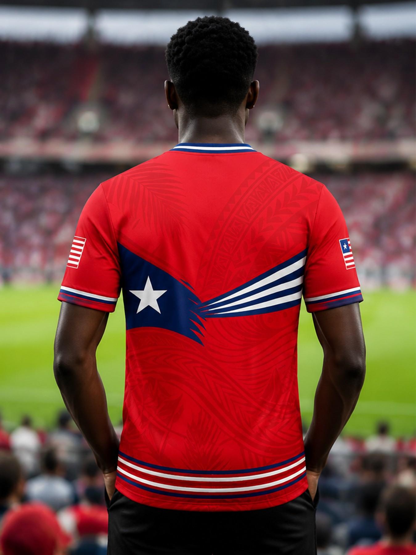 Liberia Football Jersey, Slim-Fit Breathable Soccer Training Top, Lightweight Sporty T-Shirt, Great Fan Gift, Soccer Jerseys, Sports Tops, All Seasons
