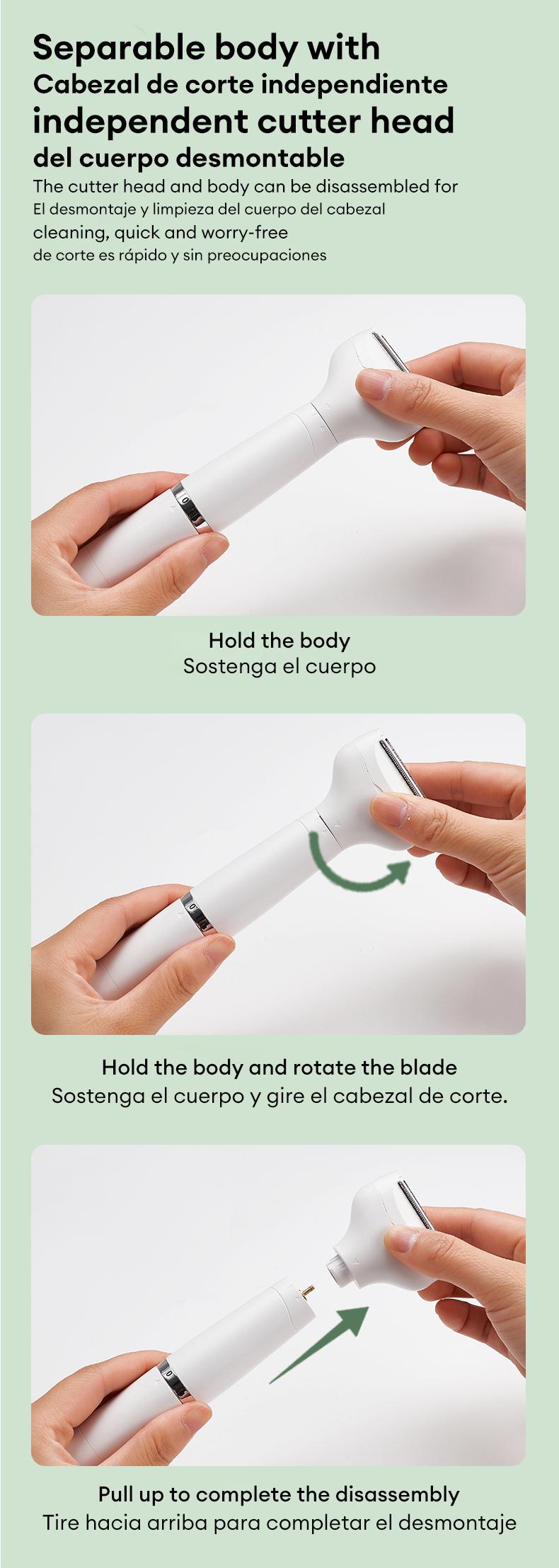 Skyworth Electric Trimmer for Man & Women, Rechargeable 4 in 1 Body & Facial Hair Removal, Waterproof Wet & Dry Use Precise Safe Trimmer