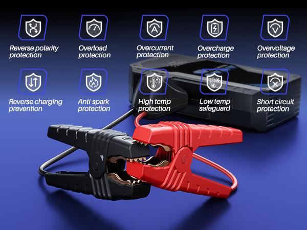 AUTOONE 12800mAh Jump Starter with Air Compressor (10L Gas/8.0L Diesel), 150PSI Car Battery Jumper Starter Portable, 4000A Jump Box Tire Inflator with LED Flashlight, LCD Display, Storage Case