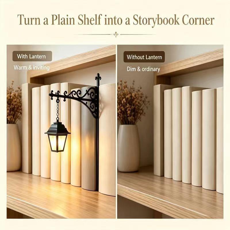Library Lantern Decorative Bookshelf Light, Mini Hanging Bookshelf Lamp, Bookshelf Illumination, Warm LED Nightlight, Reading Corner Decoration, Halloween Decor