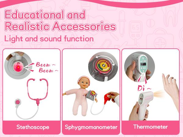 Doctor and Medical Pretend Play Set Toy for Boys And Girls Perfect Gift Montessori Toy 35 Pcs Kids Doctor Playset