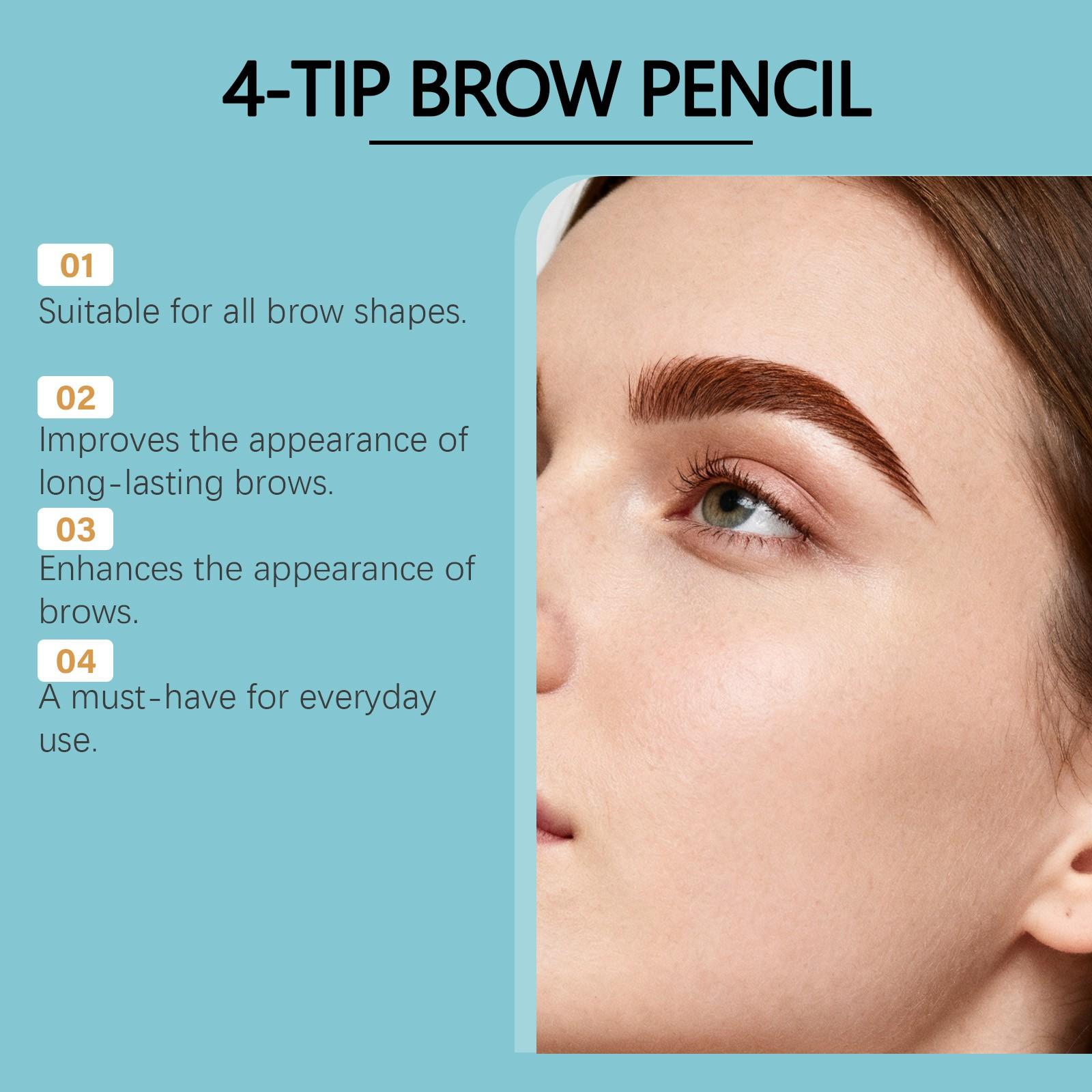 zephoco Dark Brown 4-Tip Brow Pen✨Smudge-proof Waterproof Sweat-proof Precisely Sculpted Brows 3D Wild Brow zephoco Dark Brown 4-Tip Brow Pen✨Smudge-proof Waterproof Sweat-proof Precisely Sculpted Brows 3D Wild Brow