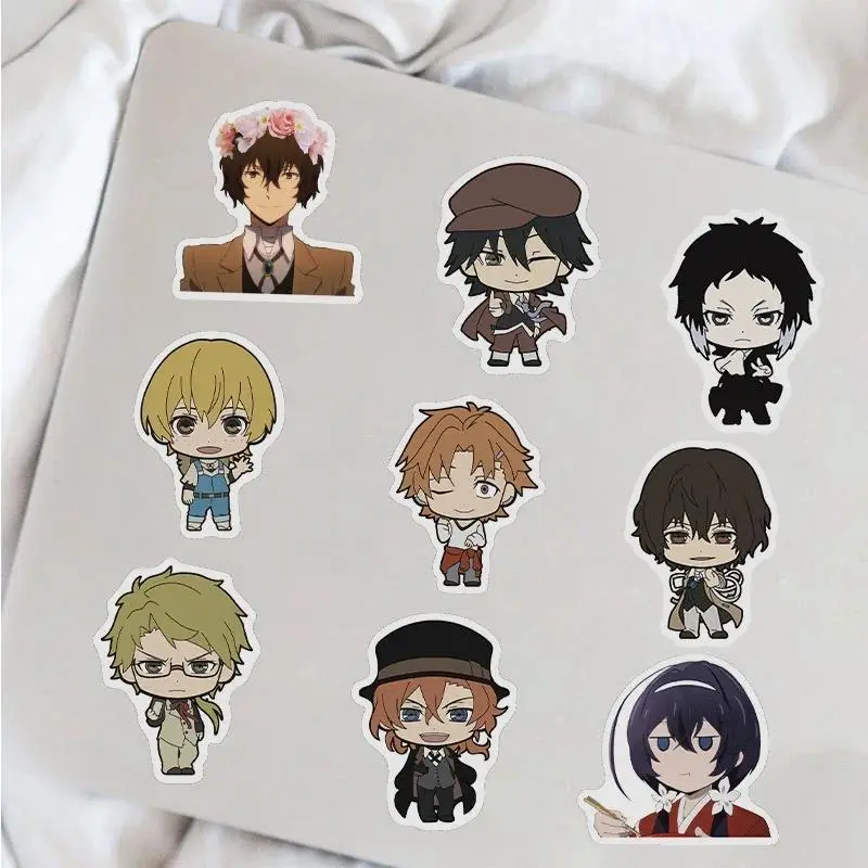 50Pcs Bungou Stray Dogs Anime Stickers Laptop Phone Fridge Guitar Vinyl Decals Japanese Cartoon Sticker for Kids Teens Gift Toy