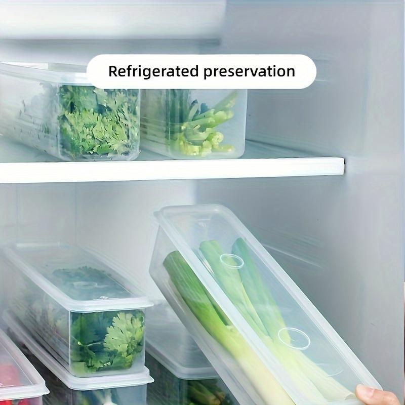 FAXHION 4-Piece Plastic Food Storage Container with Lid, Rectangular Airtight Storage Container for Onions, Coriander, Coriander, Garlic, Noodles, Eggs, Pantry Pasta Horizontal Storage Tank, Free of BPA