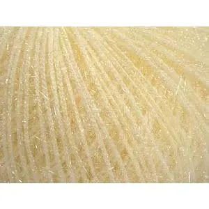 Sparkly Eyelash Fantasy Knitting Yarn | Metallic Lurex Nylon Short Eyelash Yarn | 50g (1.76oz) |140m(155 Yards) | Shiny Crochet Thread for Amigurumi & Decorative Projects (1, Cream)