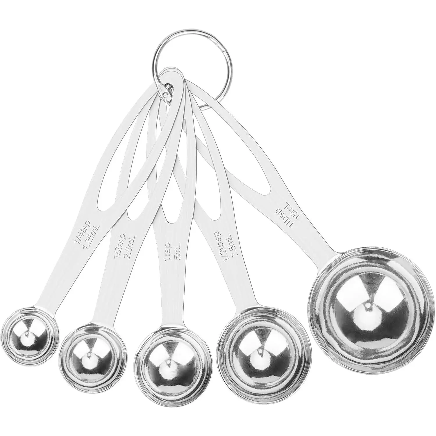 5 count Measuring Spoon Set, Heavy Duty Stainless Steel | Cooking Baking, Tablespoon Teaspoon for Dry or Liquid Ingredients, Fits in  Jar, 1/4 1/2 1 tsp, 1/2 1 tbsp