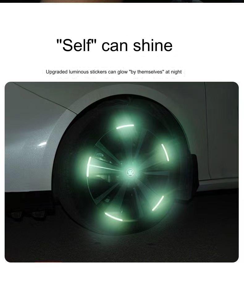 20 Count Car Wheel Hub Reflective Sticker, Reflective Wheel Rim Stripe Decal Sticker, Reflective Wheel Rim Stripe Decal Sticker, Night Reflective Safety Decoration Strip for Cars, Trucks, Motorcycle (Luminous), 20 Count Car Wheel Hub Reflective Sticker, Reflective Wheel Rim Stripe Decal Sticker, Reflective Wheel Rim Stripe Decal Sticker, Night Reflective Safety Decoration Strip for Cars, Trucks, Motorcycle (Luminous),