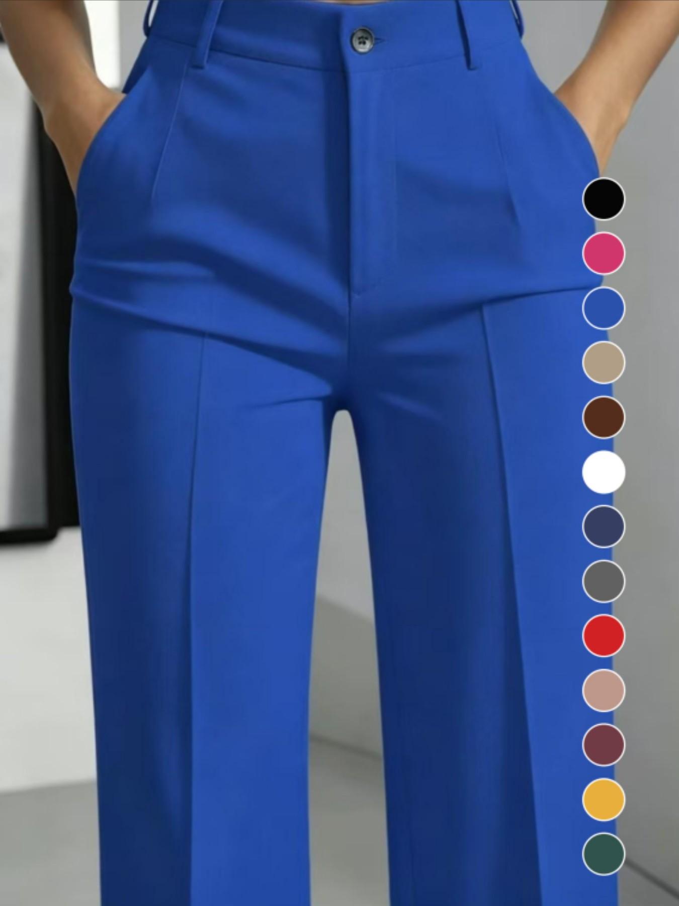 Women's New High Waist Drape Straight Leg Simple Suit Pants, Chic Elegant Business Casual Wear, Office Wear, Comfortable and Stylish Design