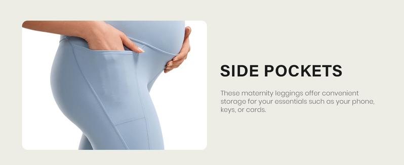 CRZ YOGA Womens Butterluxe Maternity Leggings with Pockets over the Belly 25" - Workout Active Yoga Pregnancy Pants Soft