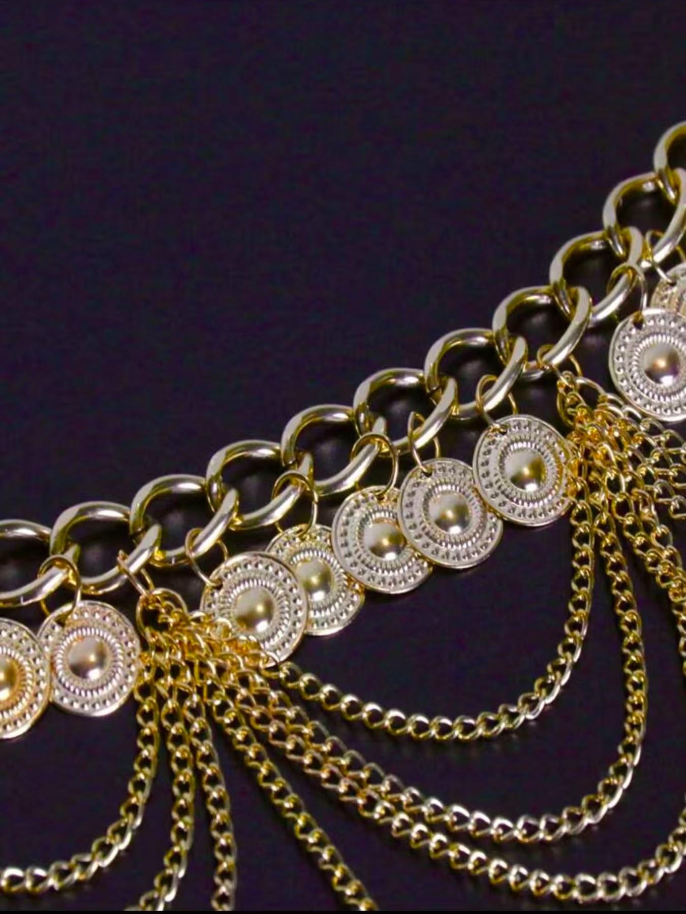 Bohemian Style Waist Chain, 6 Coin Design Belt Accessory, Perfect for Hanfu & Belly Dance, Ideal for Festive Parties