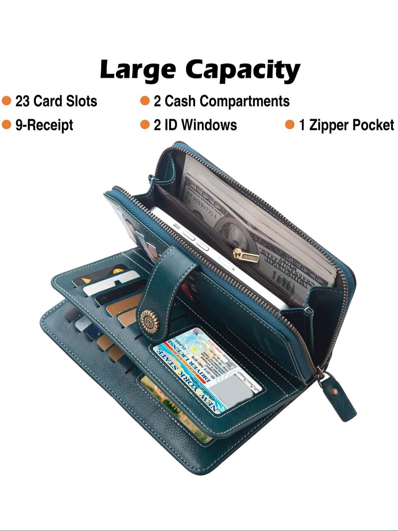 Women's Vintage Card Holder, Large Capacity Zipper Card Holder, Multi Card Slot Card Holder, Casual Trendy Versatile High-quality Daily Wallet