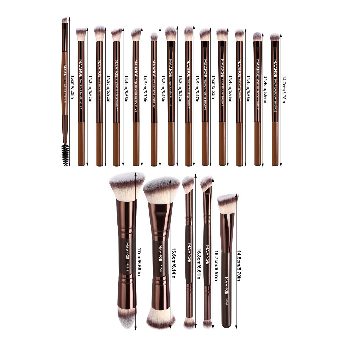 MAANGE 18pcs Professional Makeup Brushes Set, Brush Makeup Kit, Foundation Brush Contour Brush Concealer Brush Tapered Brush Nose Contour Brush Eyeshadow Brush Smudge Brush Detail Brush Eyebrow Brush Eyeliner Brush, Perfect Gift for Beauty Enthusiasts
