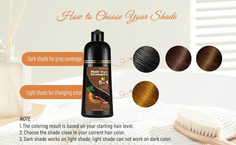 Dark Chocolate Hair Dye Shampoo, 5-in-1 Hair Color Shampoo for Gray Hair Coverage for Women & Men, Natural Brown Shampoo Hair Dye Colors Hair in Minutes, Natural Color Depositing Conditioner, Shampoo Tinte Para El Cabello, Champu Para Canas