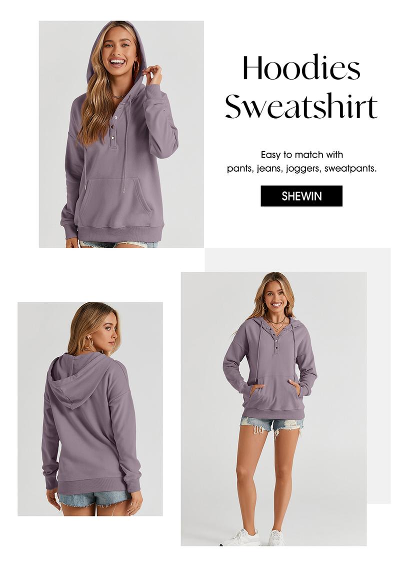 Shewin 2026 Cozy Oversized Hooded Sweatshirt Women's Button-Down Long Sleeve Pullover Comfy Layering with Pocket Casual Daily Outfits Fall Clothing Trendy Y2K Fleece Style Womenswear Shewin 2026 Cozy Oversized Hooded Sweatshirt Women's Button-Down Long Sleeve Pullover Comfy Layering with Pocket Casual Daily Outfits Fall Clothing Trendy Y2K Fleece Style Womenswear