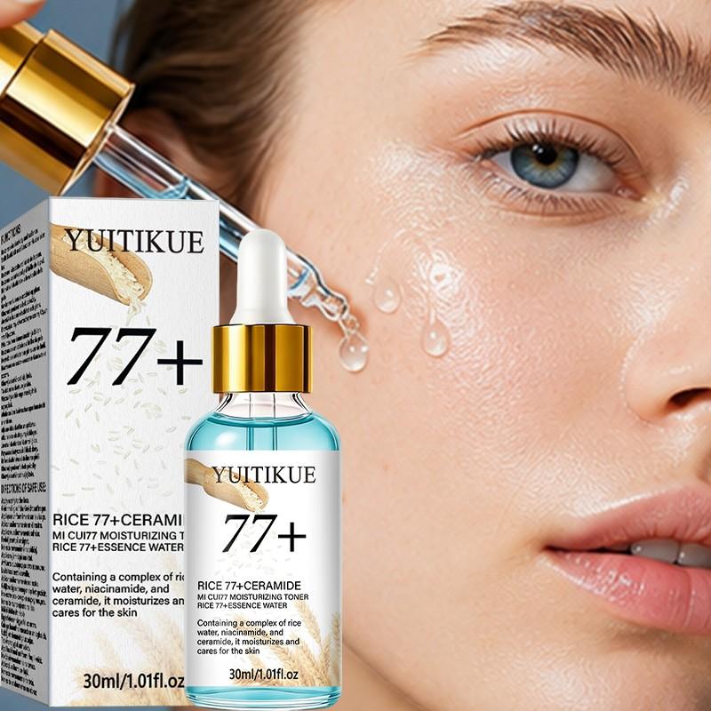 Yuitikue Rice 77+ Ceramide Brightening Essence Water, Improves Dry Tight Skin, Refreshing Toner 30ML, Skincare Essential, Rice Serum
