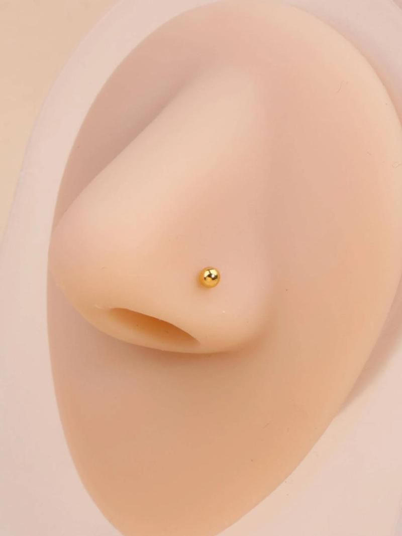 18g Threadless Nose Studs CZ Nose Rings For Women Labret Studs Push In Flat Back Stud Earrings Nose Nostril Tragus Helix Piercing Jewelry
