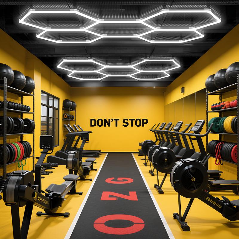 LUMENFOX 2025 New DIY Plug-In Hexagonal Ceiling Lights, Honeycomb Ceiling Lights, Light Efficiency 110LM/W, Hexagonal Garage Lights are suitable for garages, supermarkets, shopping malls, car shows and basements, Lighting，Jumpstart newyear