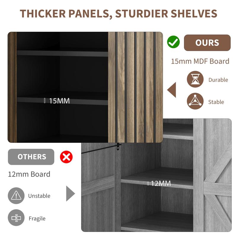 Shoe Cabinet，Large Shoe Cabinet with Doors,Adjustable Shelves, Shoe Organizer with Doors for Hallway, Entryway, Living Room