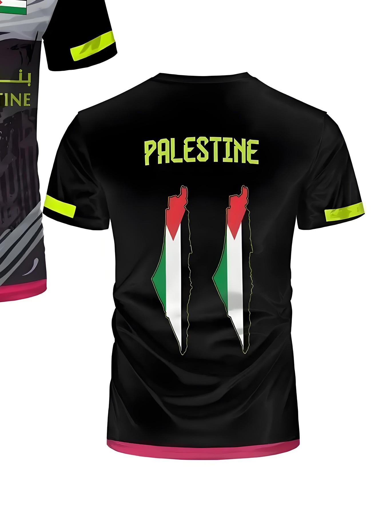 trending clothes fast shipping items,2026 New Palestine Football T-Shirt, Summer Unisex Soccer Jersey, Casual Short Sleeve Fitted Tee, All Seasons Gift Wholesale,fast shipping items