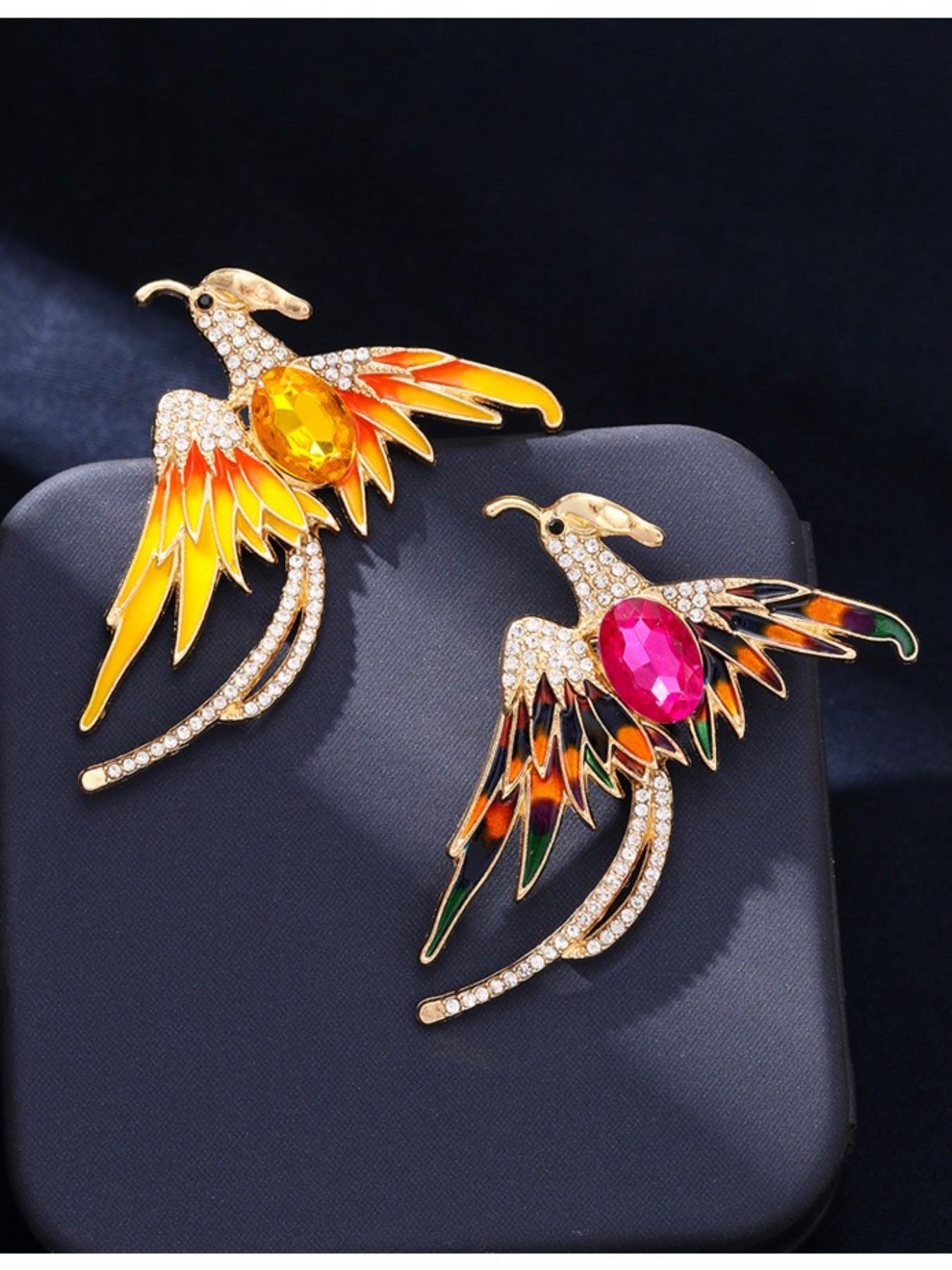 Phoenix Rebirth Eco-Friendly Brooch, Fashionable Boho Style Pin, High-End Luxury Lapel Flower, All Seasons Accessory