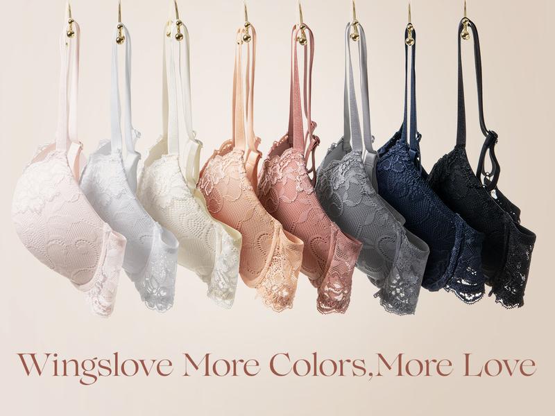 WingsLove Enchante Floral Lace T-shirt Bras Comfort Padded Supportive Full Coverage Underwire Bra for Womenswear