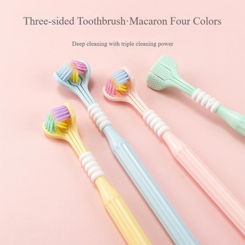 Couple's 3D Multi-Angle Toothbrush Set, Romantic Design, Deep Plaque Clean, Teeth Plaque Remover, Fresh Breath, Tongue Scraper, Gentle Bristles, Soft Toothbrush, Multiple Colors