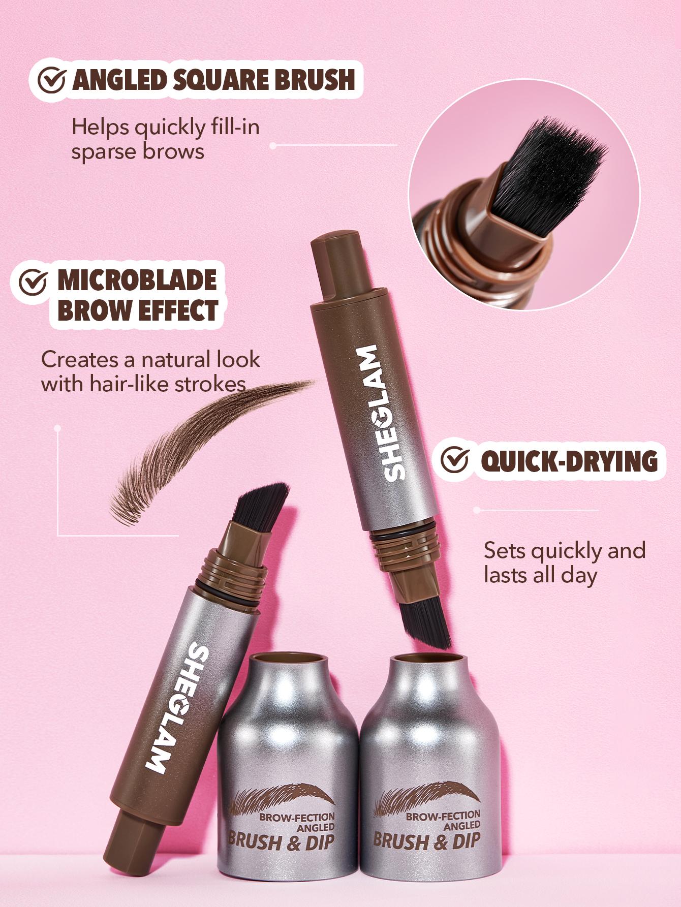 SHEGLAM Brow-fection Angled Brush & Dip-Chocolate Eyebrow Pencil Set Eyebrow Makeup Products-Effortlessbeauty